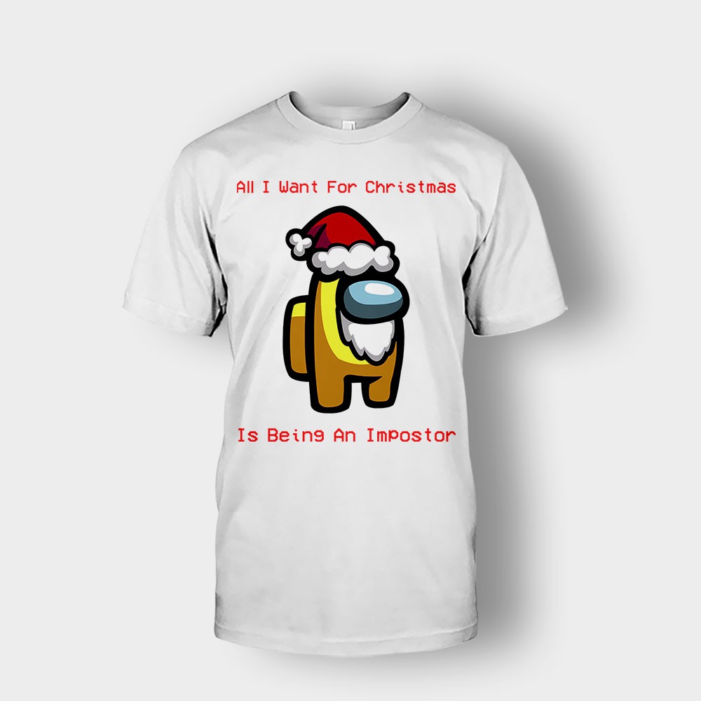KAOS AMONG US NATAL All I Want Christmas Impostor Among Us Yellow - Baju among us natal