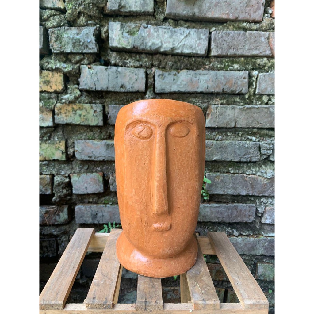 Pot Terracota Wajah Djoko // Pot Terracota // Pot Terakota // Pot Tanah Liat // Pot Gerabah