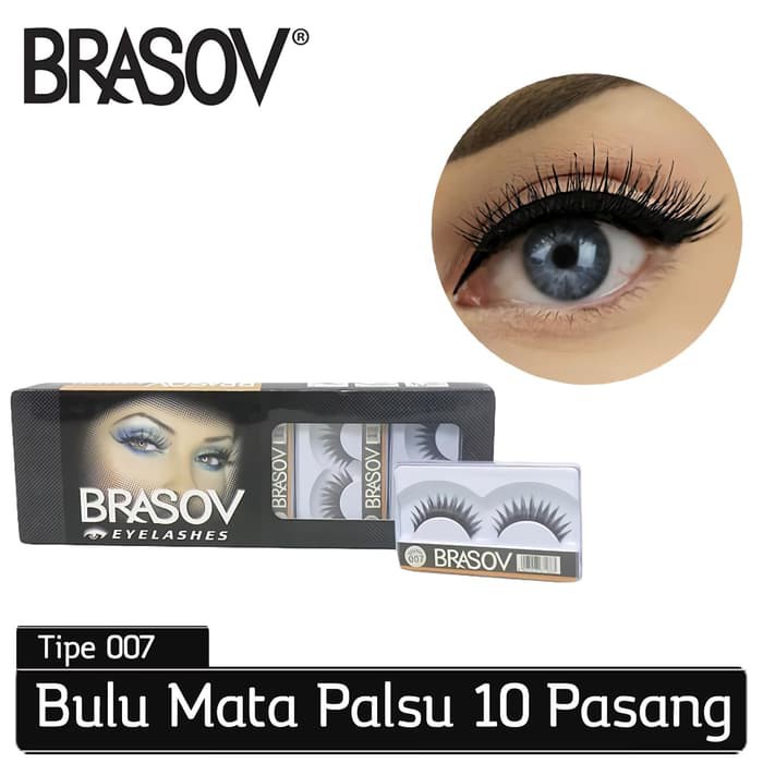 BRASOV Bulu Mata Palsu 1 Pasang Make Up Ekstensi Eyelashes Eyelash Full Strip Lashes Set