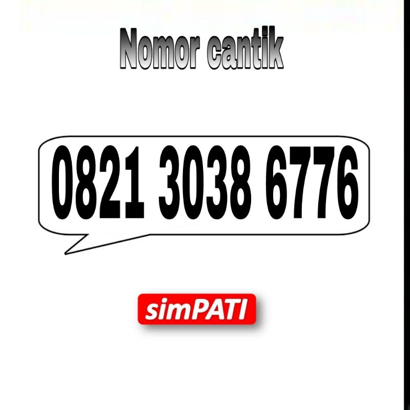 nomer cantik nomor kartu perdana Telkomsel simpati 821 8213 2130 1303 3038 3867 8677 6776