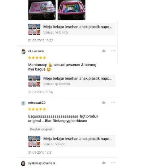 &* Meja belajar anak plastik napolly  lesehan karakter lisensi asli