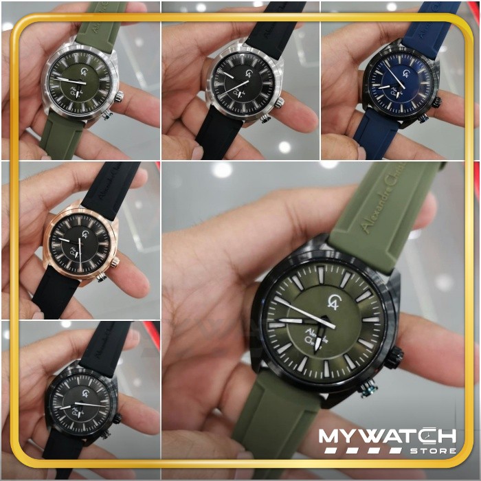 PALING LARIS Jam Tangan Alexander Christie Pria Rubber AC 8630 AC8630 Karet Alexandre Christy Ori