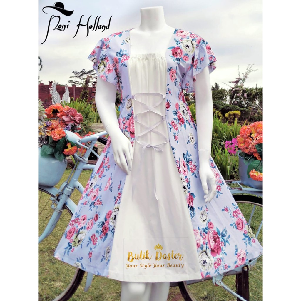Butik Daster Soft Blue Noni Holland Lengan Pendek Viscose