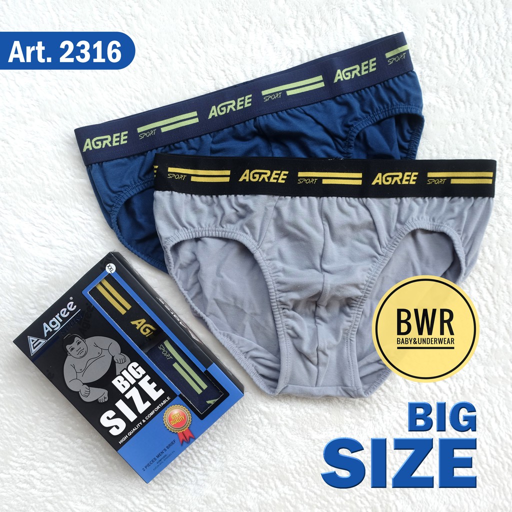 [ 2pc ] CD AGREE 2316 BIG SIZE | Celana Dalam Pria Jumbo Men's Brief - Bwr III R2-T2