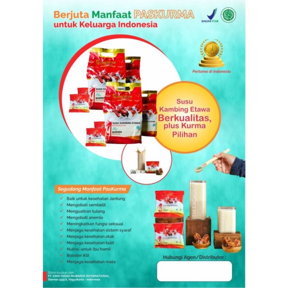 

PASKURMA/SUSU KAMBING ETAWA BERKUALITAS/MINUMAN SEHAT/SUSU SERBUK/KURMA PILIHAN