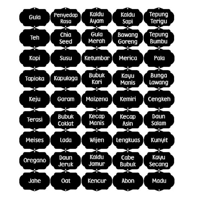 

Sticker Label Bumbu - Label Dapur - Sticker Nama / Label Serbaguna Anti Air