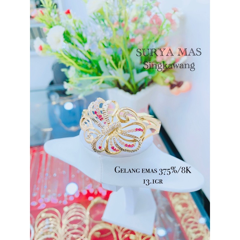 gelang permata merah putih