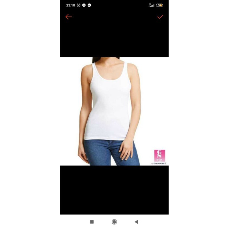 GN 48 | GOLDEN NICK | Tanktop Tali besar katun tebal Putih / Tanktop katun tebal-XXL
