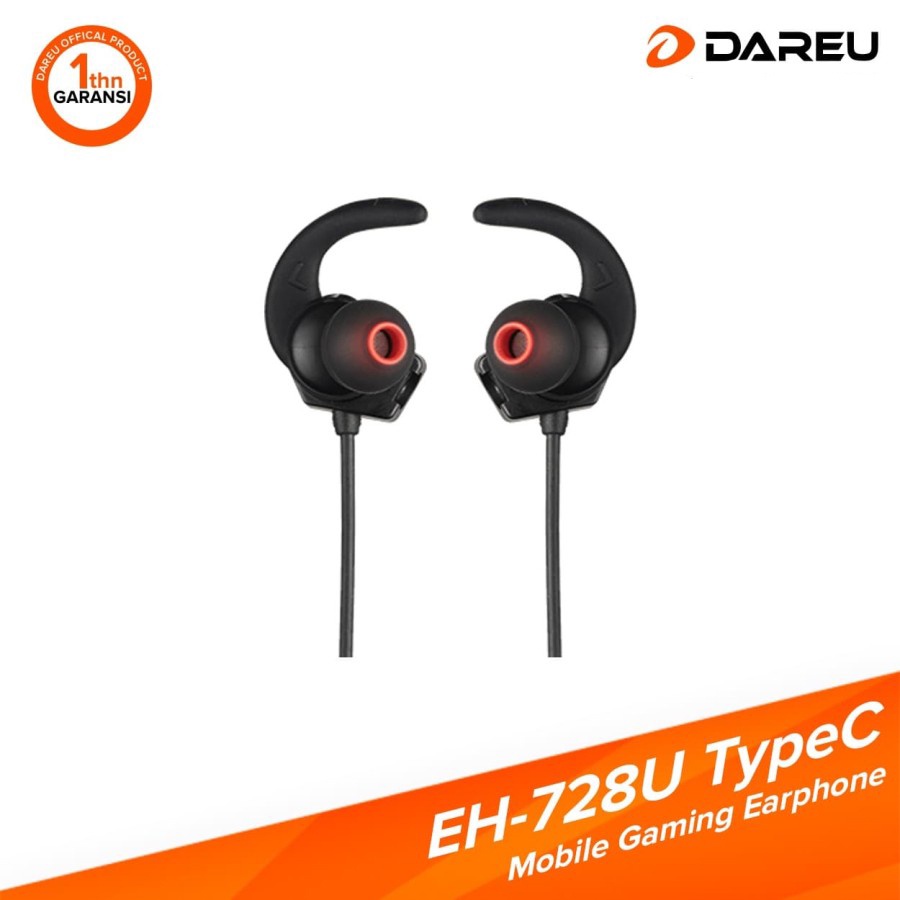 Earphone Gaming Stereo Bass DAREU EH-728U Type C EH728U