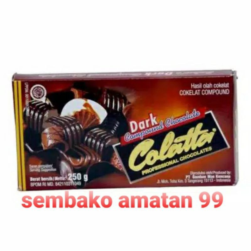 

Colatta Dark Coklat 250 Gram Colata Compound Chocolate Batang Murah Colatta