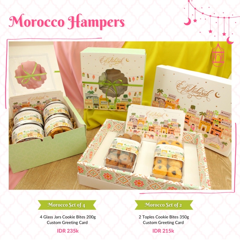 

Hampers Kue Kering Lebaran - Morocco - Nastar, Chocolate Chips, Dark Cacao, Oatmeal Raisins