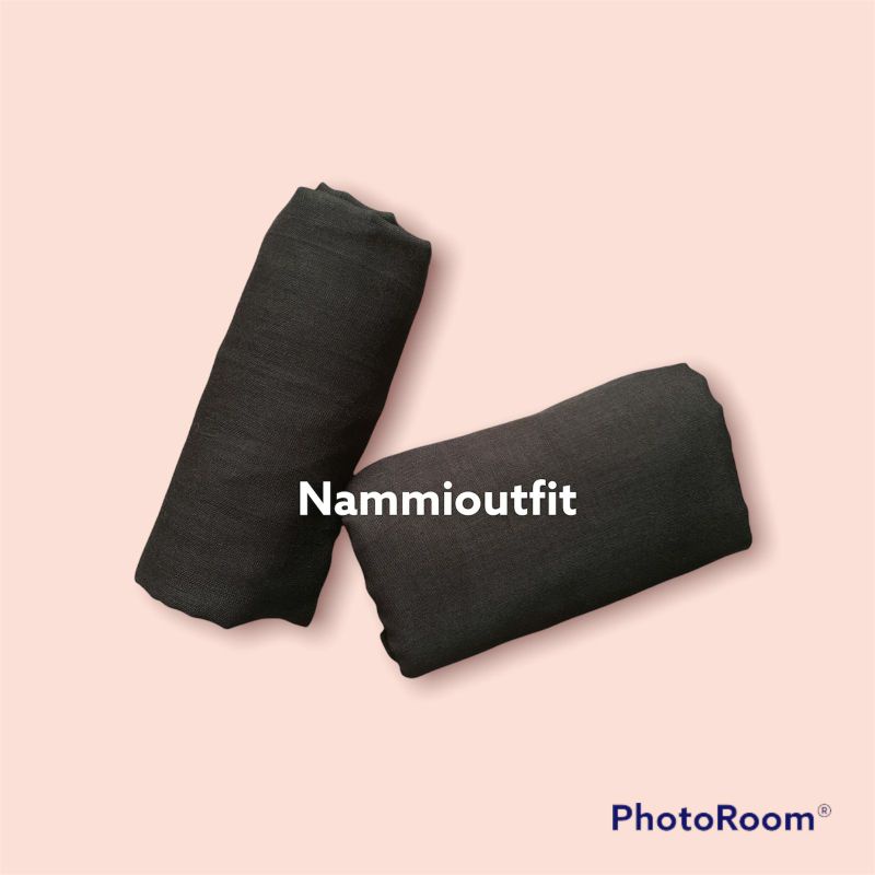 Hijab Segi Empat Paris Premium Free Gift-Hitam