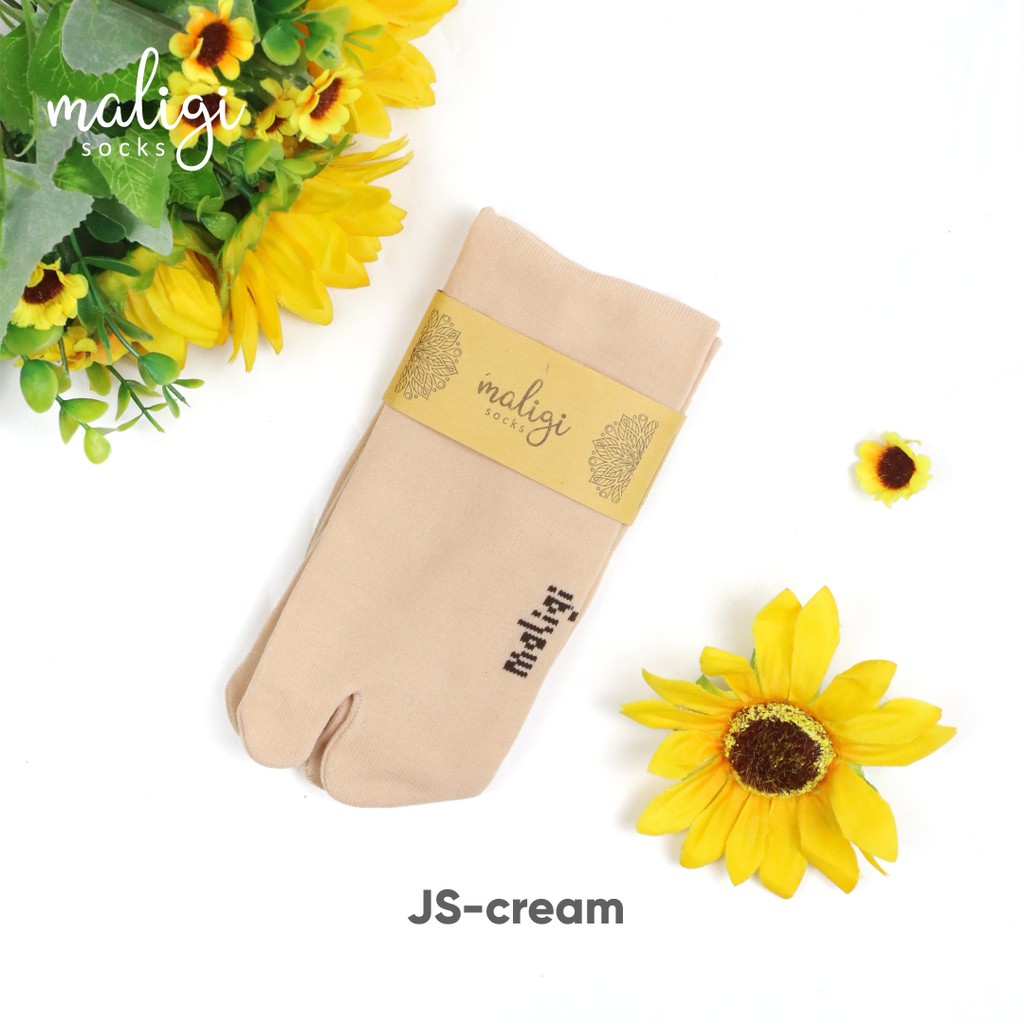 Kaos Kaki Jempol Panjang / Maligisocks / kaos kaki polos/ JL- Cream-CREAM