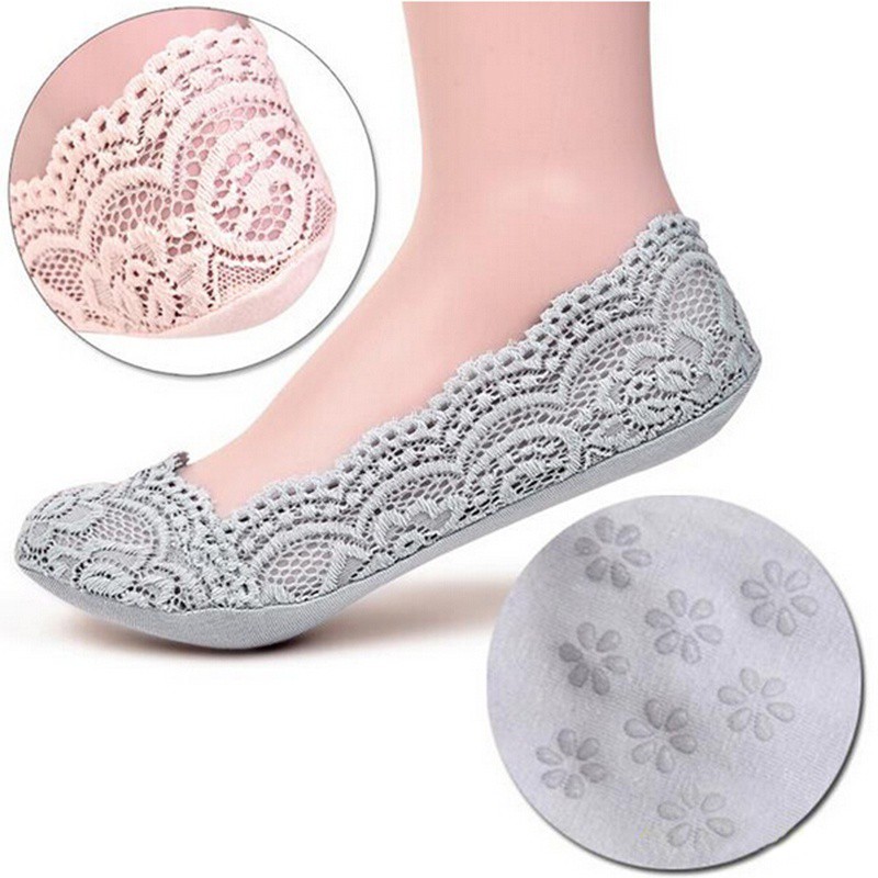  Bayar Di Tempat Kaos  Kaki  Invisible Bahan Katun Lace Anti  