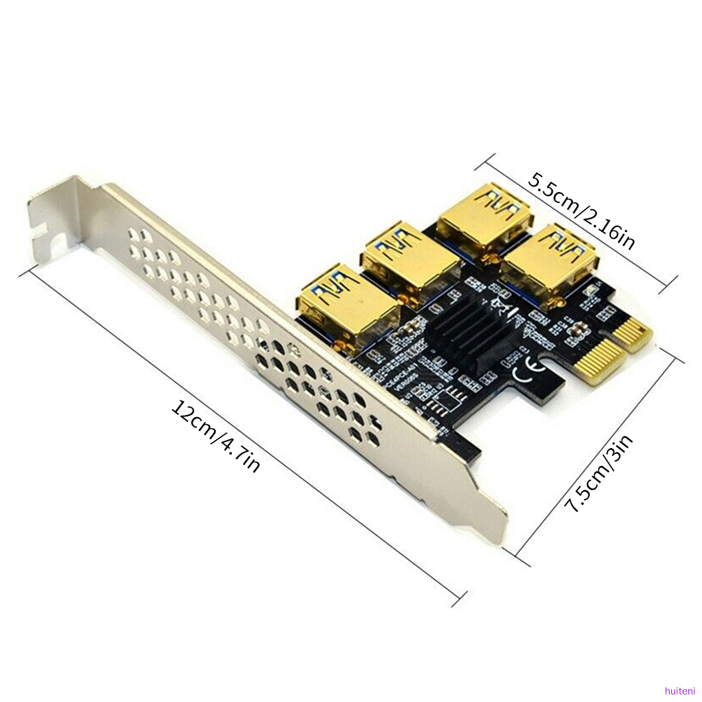 Papan Adapter Expansion Card Pci-E Ke Usb 1-4 Dengan 4 Usb 3.0
