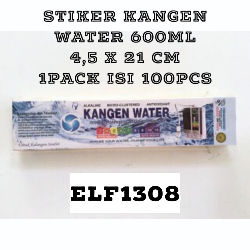 Stiker KanGen Water Putih 600 ml Sticker Panjang Air Minum Kan Gen 600ml