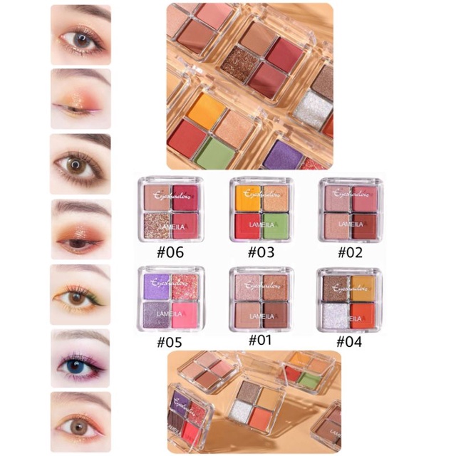 Lameila Eyeshadow Palette 4 Colors Avocado Disk Matte Shimmer Fruit Eyeshadow / Mini Eyeshadow Lameila 4 Warna Pigmented Korea / Lameila Eyeshadow 4 Warna / Lameila Eyeshadow Palet 4 Warna / Eyeshadow Glitter Korea / Eyeshadow Murah / Eyeshadow 4 Warna