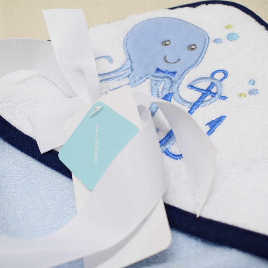 BENCO Handuk Bayi Square Hoodie Towel Bath Ocean