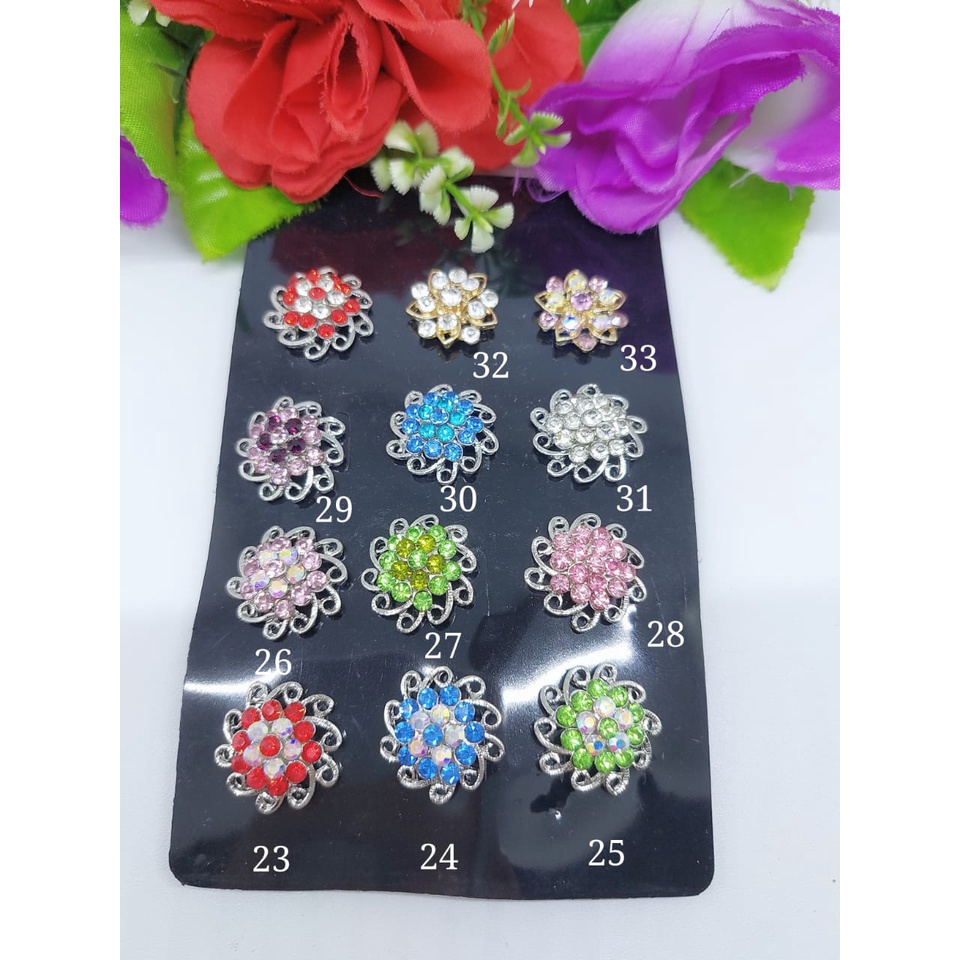 Bros Magnetik (sepasang) Bentuk Bunga Kamelia 5 Kata Mutiara Zircon Gaya Korea Untuk Aksesoris 23-33