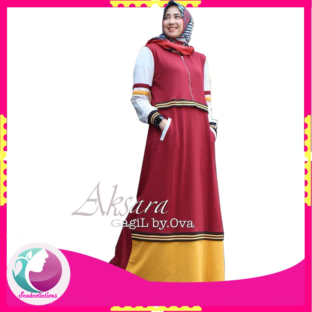 Gamis Hijab Tali Dipinggang Longdress Muslim Terbaru Cewek Wanita