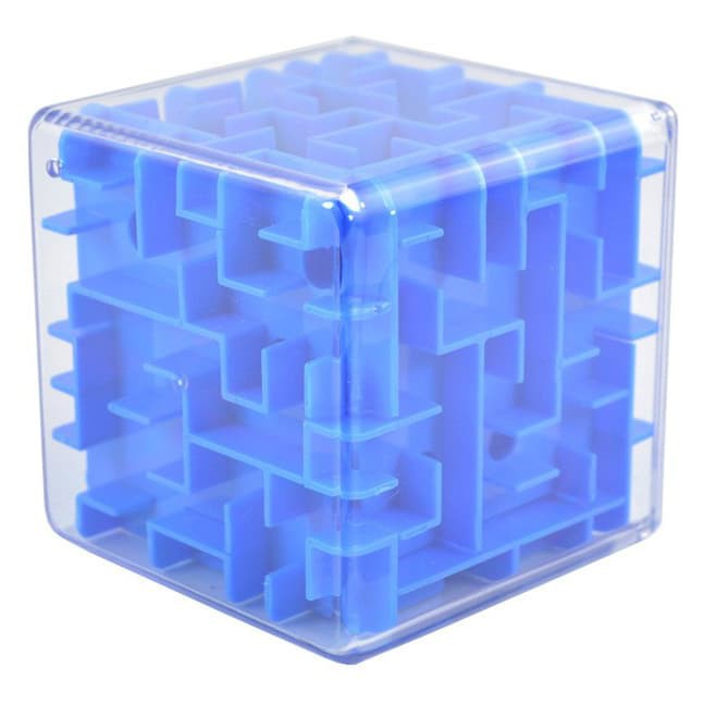 3D Maze Labyrinth Speed Puzzle Cube - Blue