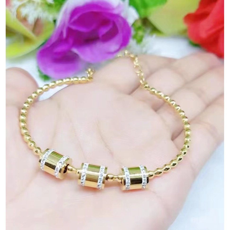 Gelang Titanium Permata Perhiasan Fashion F96