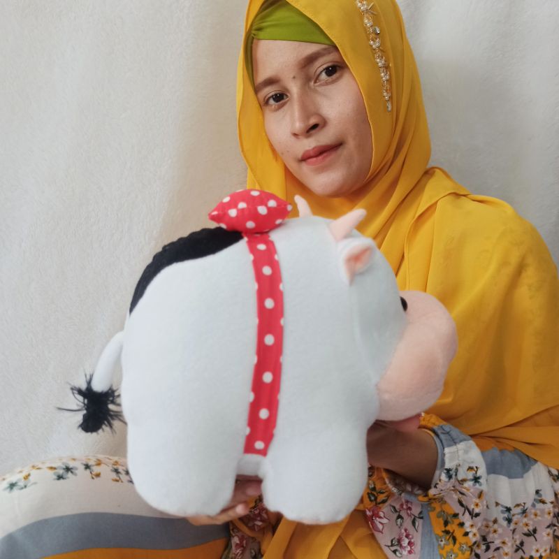 Boneka sapi S PUTIH hitam murah