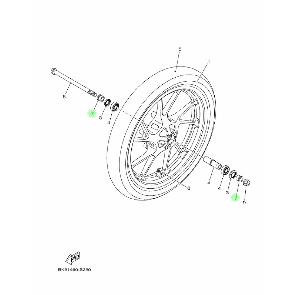 COLLAR WHEEL BUSH BOSH BOS RODA DEPAN KIRI ATAU KANAN NEW R15 155 R155 VVA V3 ORIGINAL 1CK-F5186-00