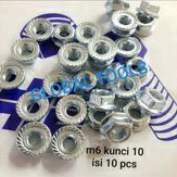 flange nut m6 baut 10 baut topi 10 mur 10 flange nut termurah grosir mur glodok