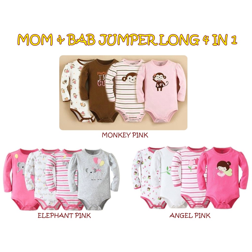 MOM &amp; BAB JUMPER LONG 4 IN 1 GIRL / JUMPER MOM&amp;BAB / JUMPER PANJANG BAYI