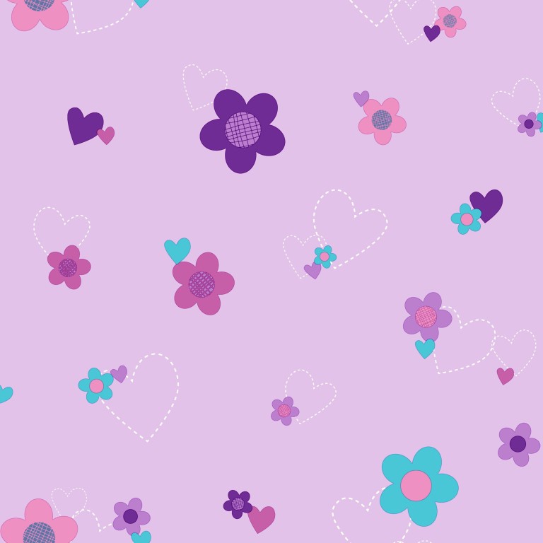 Disney Wallpaper Flower & Hearts  -  DS7680 (A)