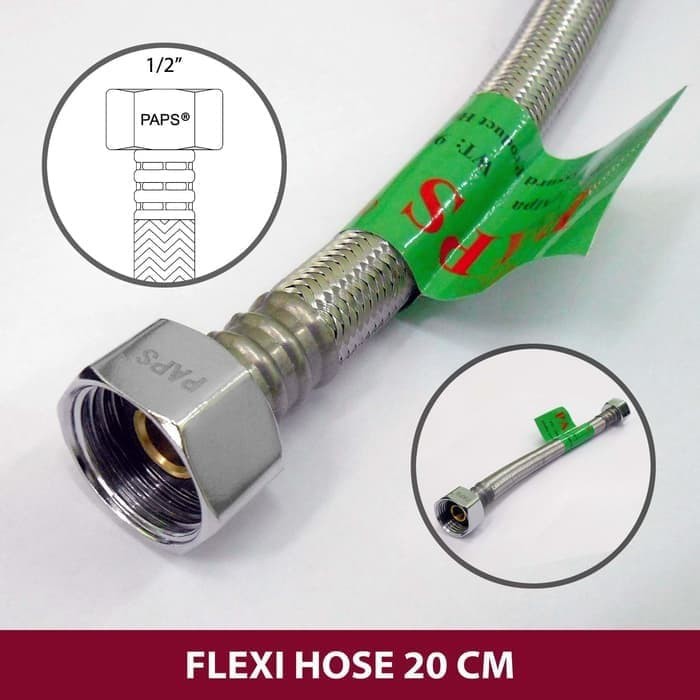 PAPS SELANG AIR PANAS FLEKSIBEL FLEXIBLE HOSE FH 20cm LENTUR ANYAM