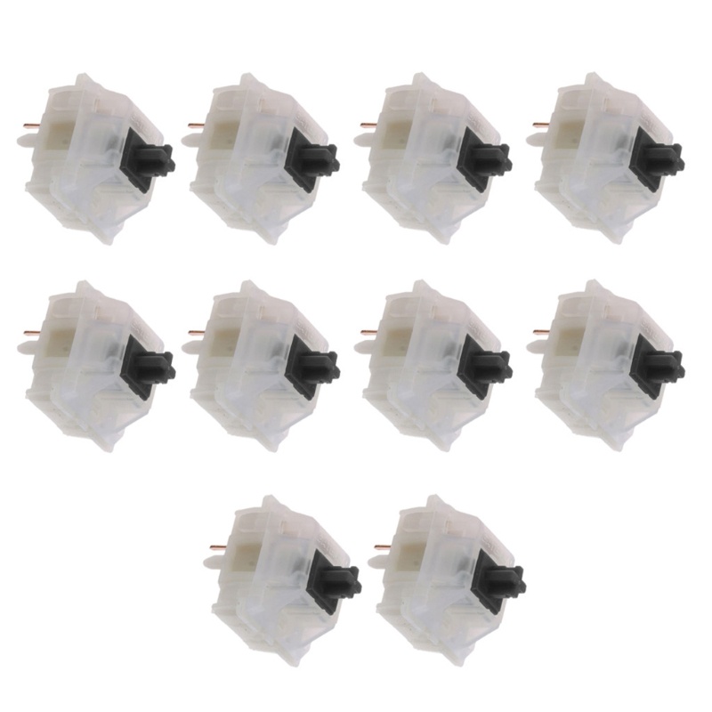 Btsg 10pcs Keyboard Mekanik Cherry Clone Gateron MX Switch Transparan Untuk Case MX Milky Yellow Switch Lighting Trans