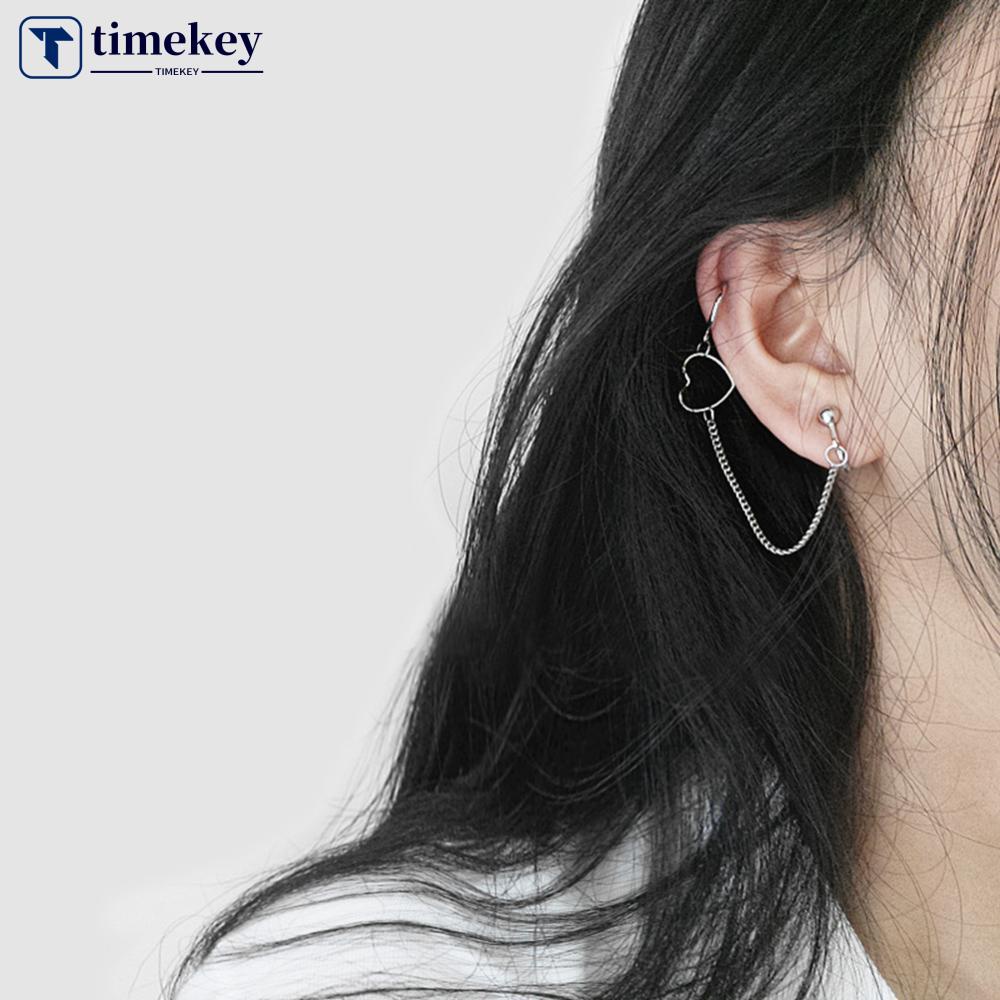 Timekey 1pc Anting Tusuk Gantung Desain Hati Gaya Rock Untuk Wanita A9K9