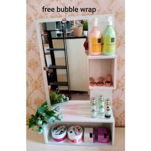 tolet kaca/ tolet rias/ kaca minimalis/ rak kaca minimalis/ kaca rias mini