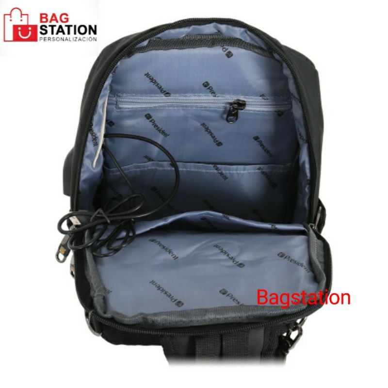 CHEST BAG PRESIDENT USB ORIGINAL ASLI IMPORT TAS SELEMPANG PRESIDENT SLING BAG PRESIDENT TAS TRAVEL PRESIDENT ORIGINAL