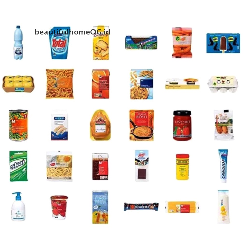 Miniatur Snacks Supermarket Gaya Jerman Skala 1: 6 Untuk Rumah Boneka