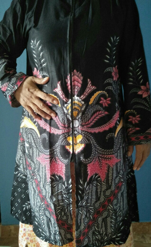 Tunik Tania New Layer Kombinasi Batik Tunim Batik Tunic Batik Sogan Modern Seragam Batik Td 001