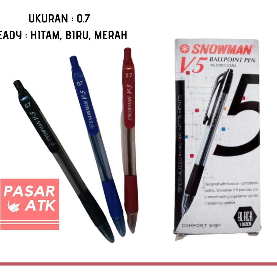 

Berkualitas! Pulpen SNOWMAN V5 12 pcs