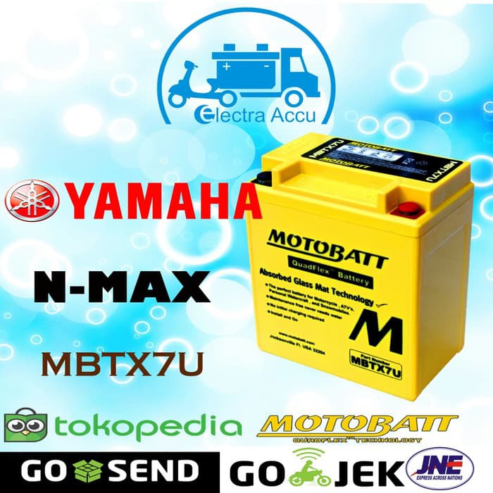 Aki motor Yamaha Nmax motobatt MBTX7U Aki Kering