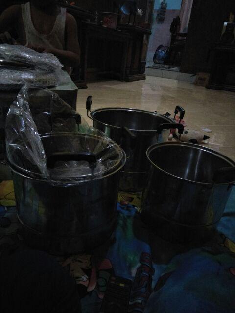 Asta Panci Stock Pot European Style Stainless 4 Set Uk. 22 - 28 Cm - Panci Steamer Dandang Pengukus