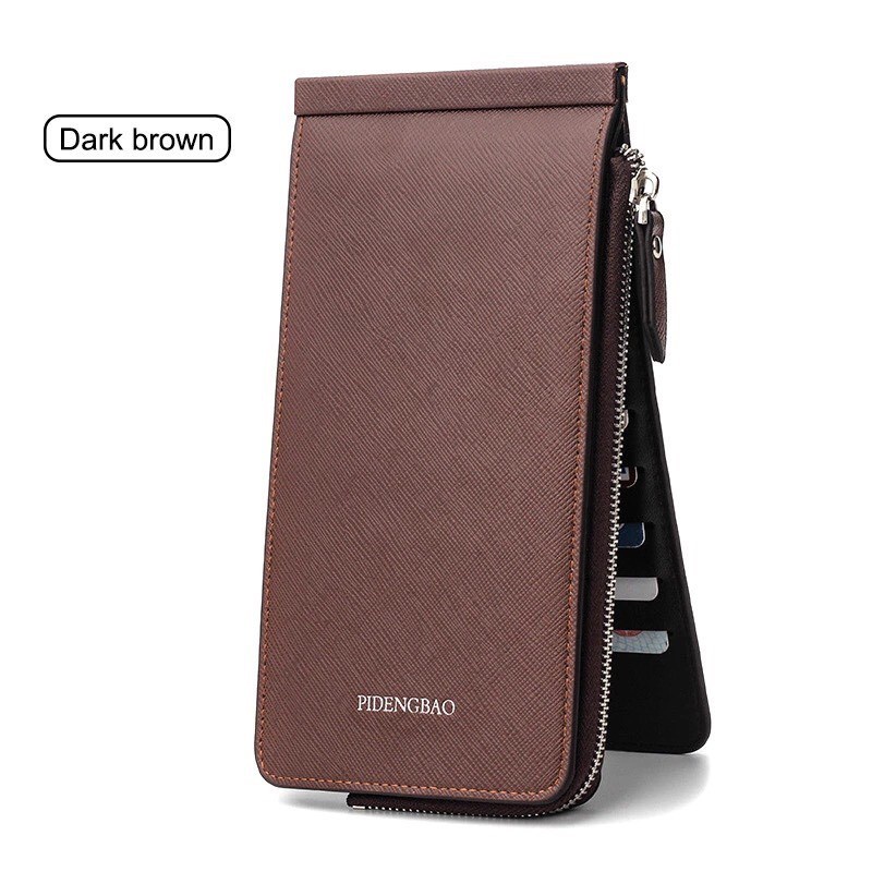 Multi Compartment Ladies Long Wallet Dompet Pria Wanita Kulit