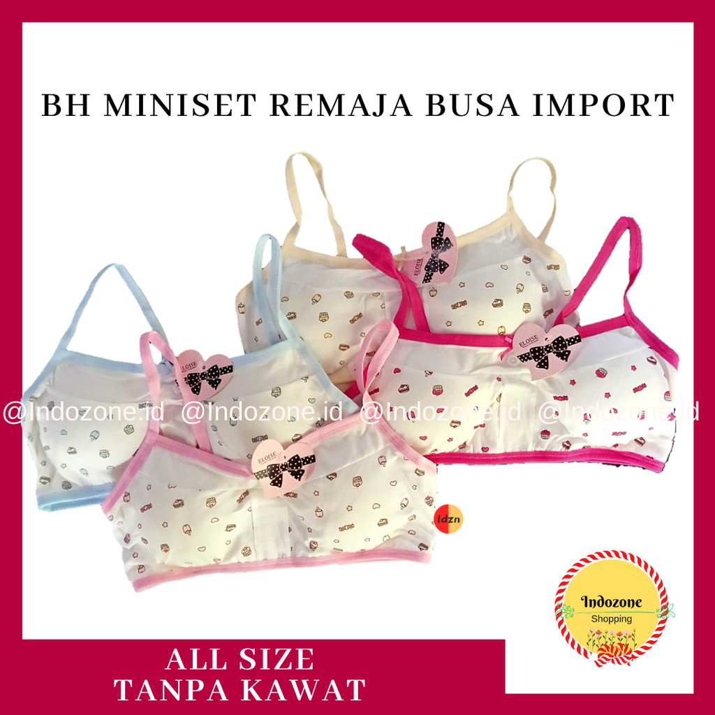 Miniset Sport Remaja Impor ELOISE Busa Tipis Tanpa Kawat  Bra BH Remaja & Wanita