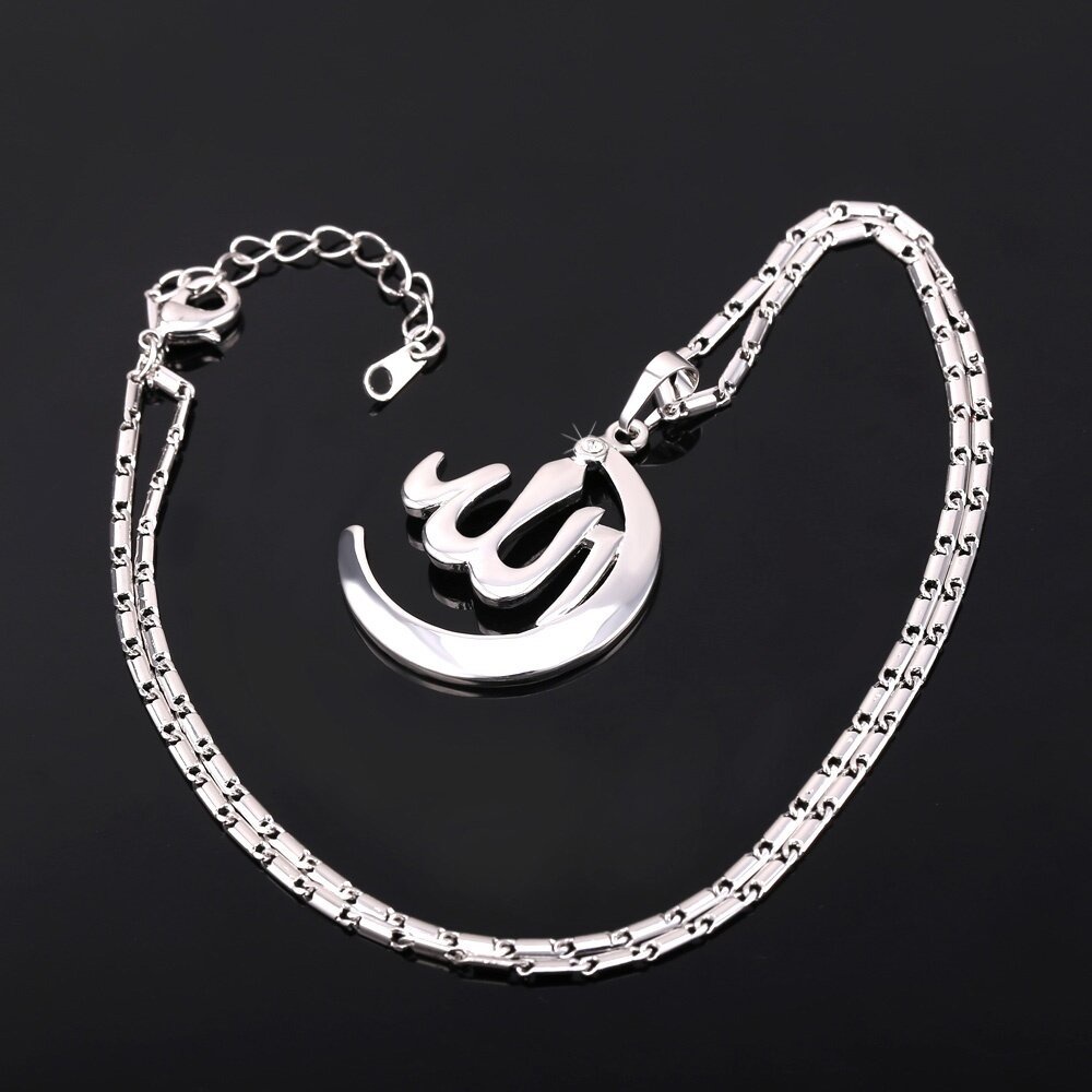 Kalung Liontin Bulan Sabit Bahan Zircon Alloy Gaya Klasik Elegan Untuk Wanita