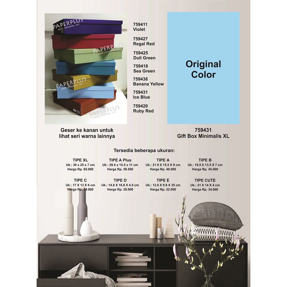 

Kotak kado/Kotak Hadiah/Gift Box Minimalis XL_Spectra Ice Blue