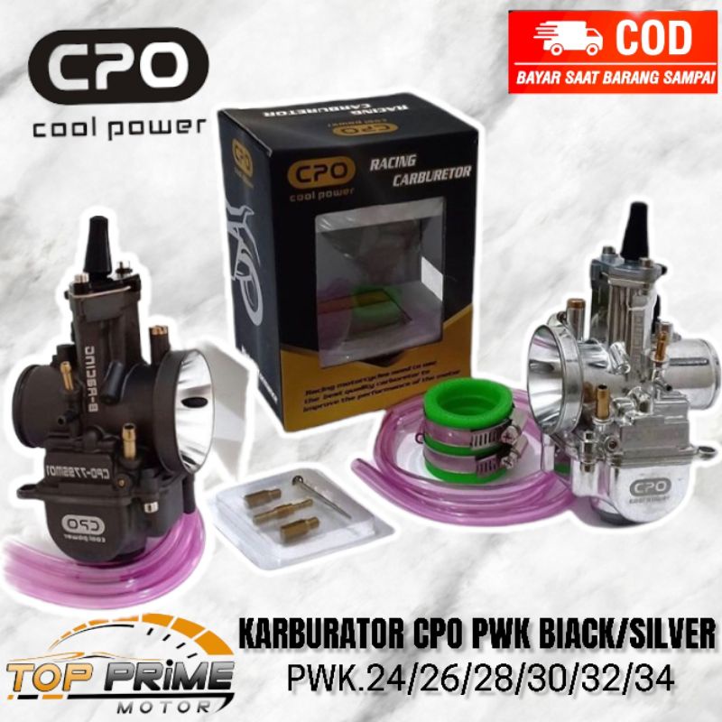 Jual KARBURATOR CPO PWK 24/26/28/30/32/34 BLACK/SILVER | Shopee Indonesia