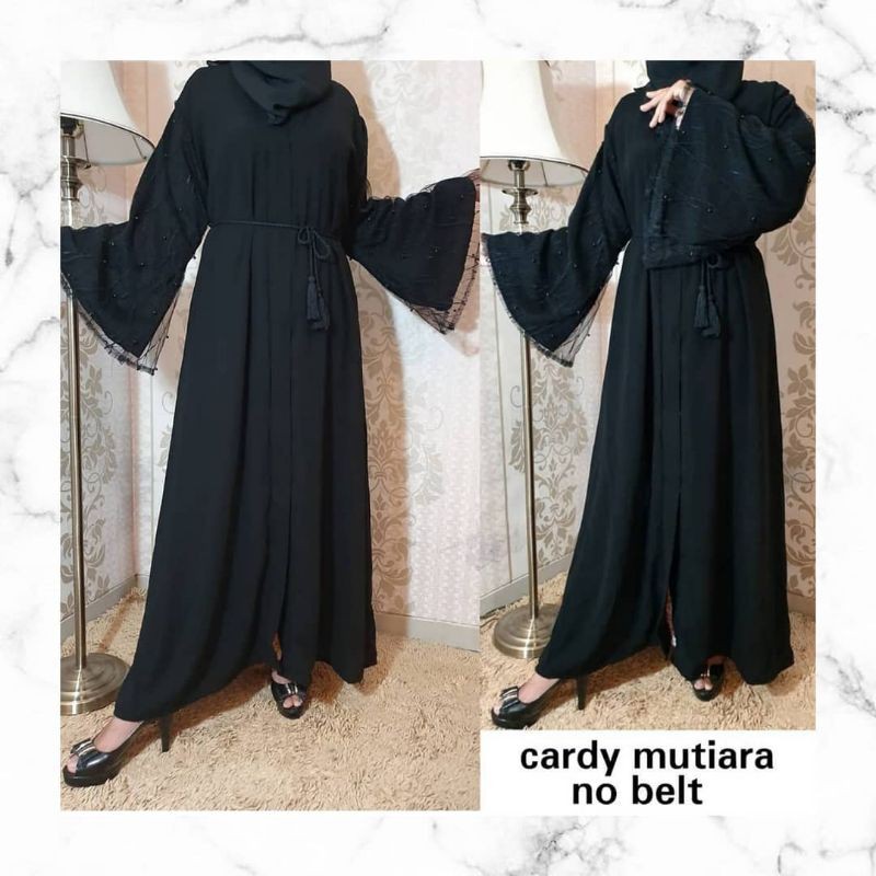 Abaya Cardy Mutiara  / Abaya Saudi / Gamis Hitam / Dress Hitam / Gamis Arab / Abaya Arab