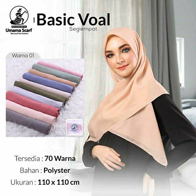 Hijab umama / kerudung Umama basic voal / hijab segiemapat  polos