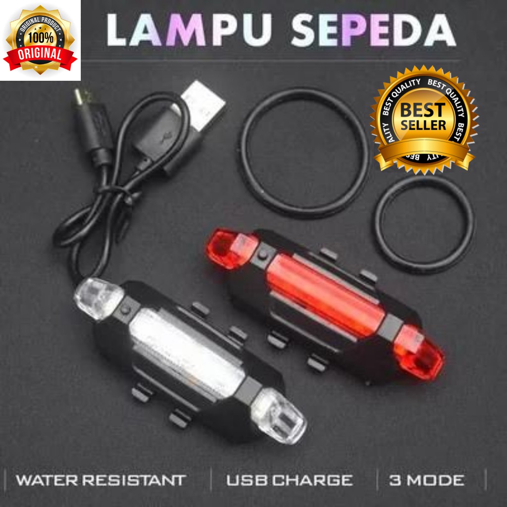 LAMPU SEPEDA BELAKANG GUNUNG BMX LIPAT USB LED BISA DI CAS ULANG MURAH