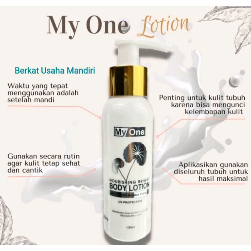 MyOne BodyLotion Parfume Whitening 100ml BPOM &amp; Original  Terlaris (Sekali Pakai kulit langsung cerah,bersih &amp; Wangi)